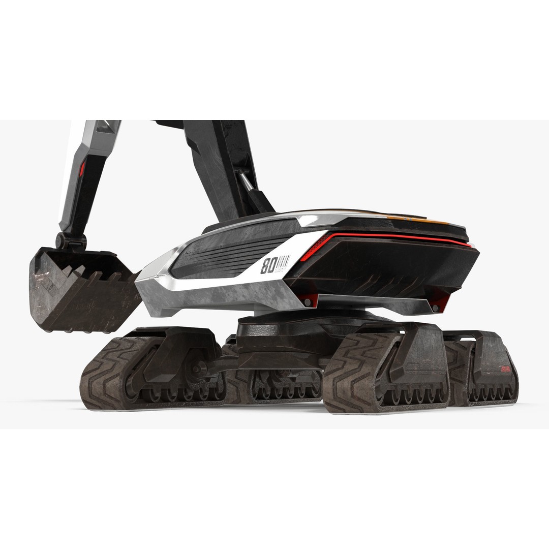 Excavator SciFi Concept 3D Model – Rigged Futuristic Vehicle, FBX - View 22
