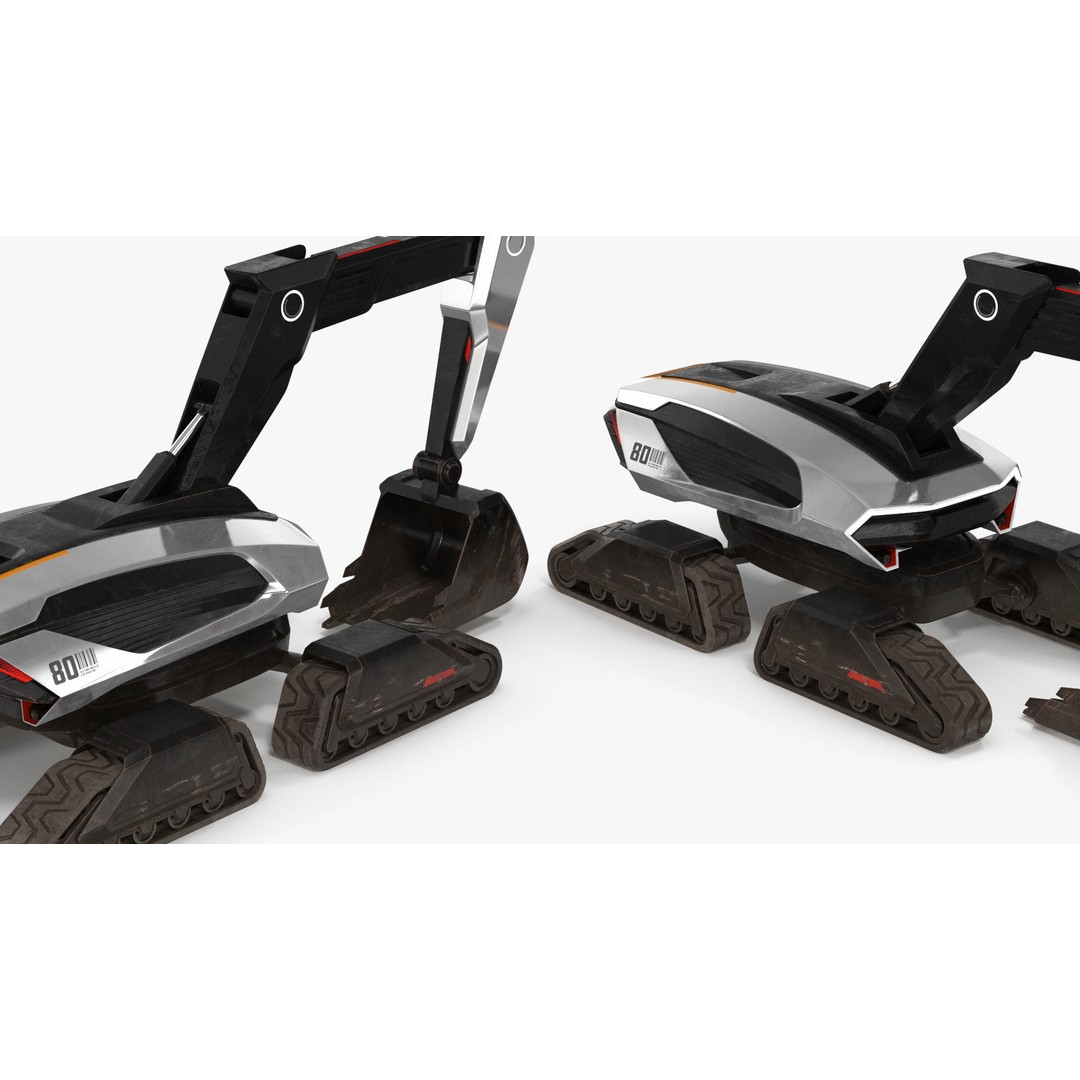 Excavator SciFi Concept 3D Model – Rigged Futuristic Vehicle, FBX - View 23