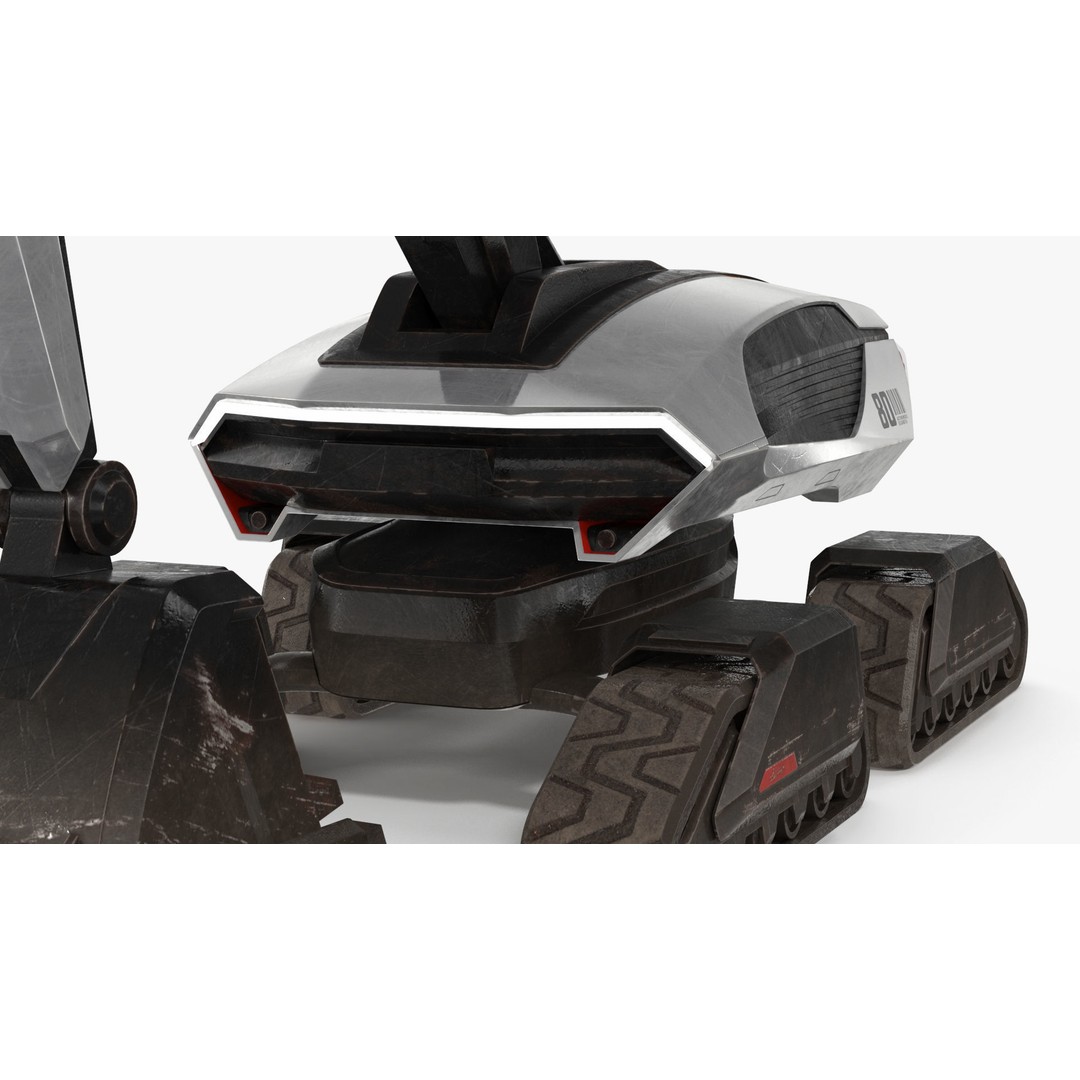Excavator SciFi Concept 3D Model – Rigged Futuristic Vehicle, FBX - View 30