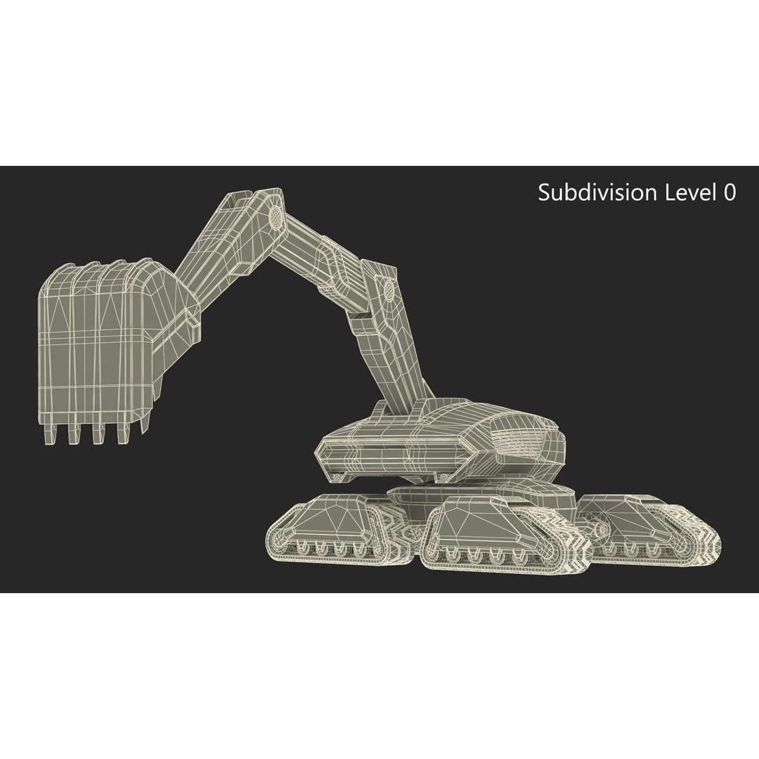 Excavator SciFi Concept 3D Model – Rigged Futuristic Vehicle, FBX - View 33