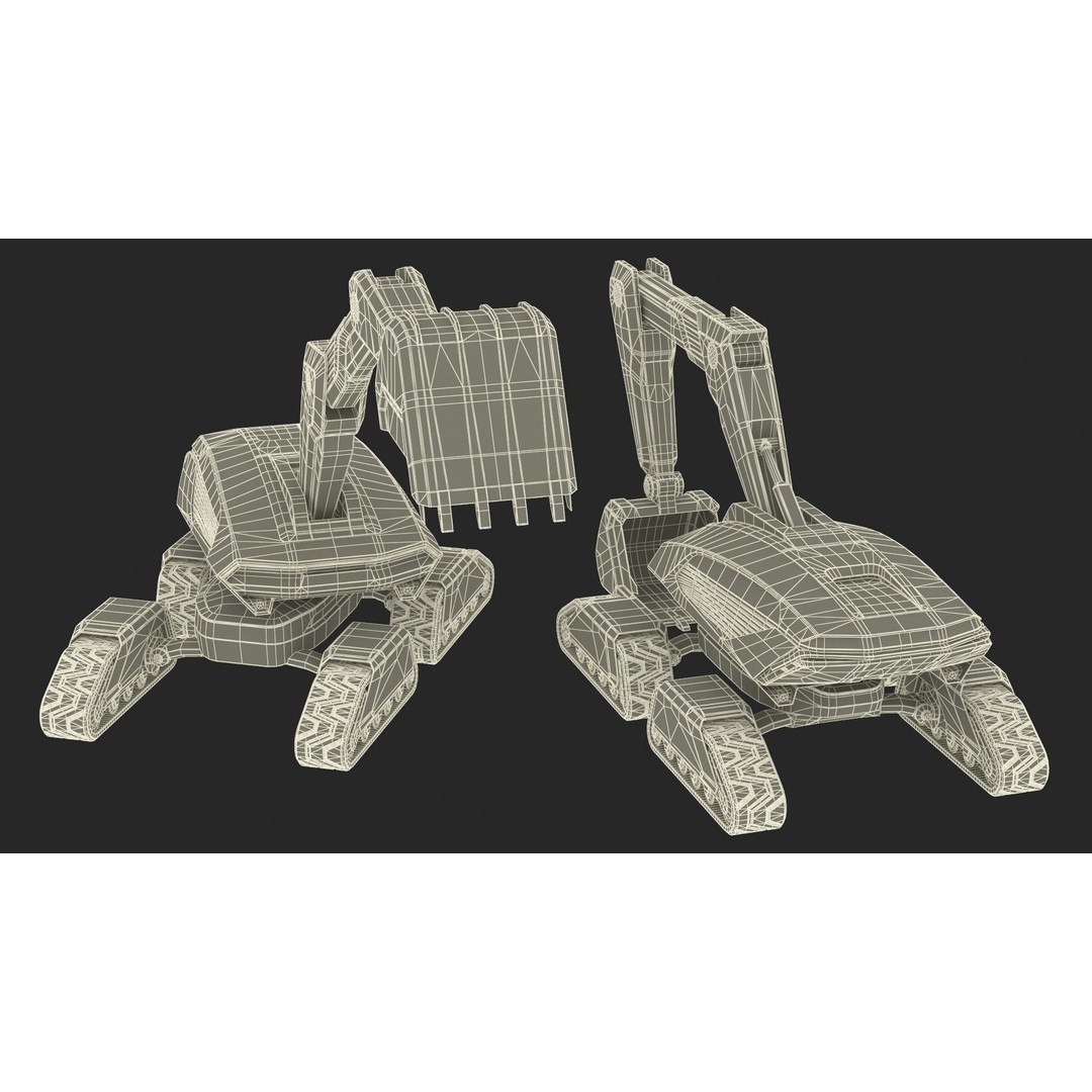 Excavator SciFi Concept 3D Model – Rigged Futuristic Vehicle, FBX - View 39