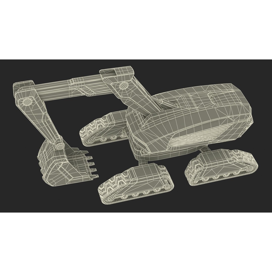 Excavator SciFi Concept 3D Model – Rigged Futuristic Vehicle, FBX - View 40
