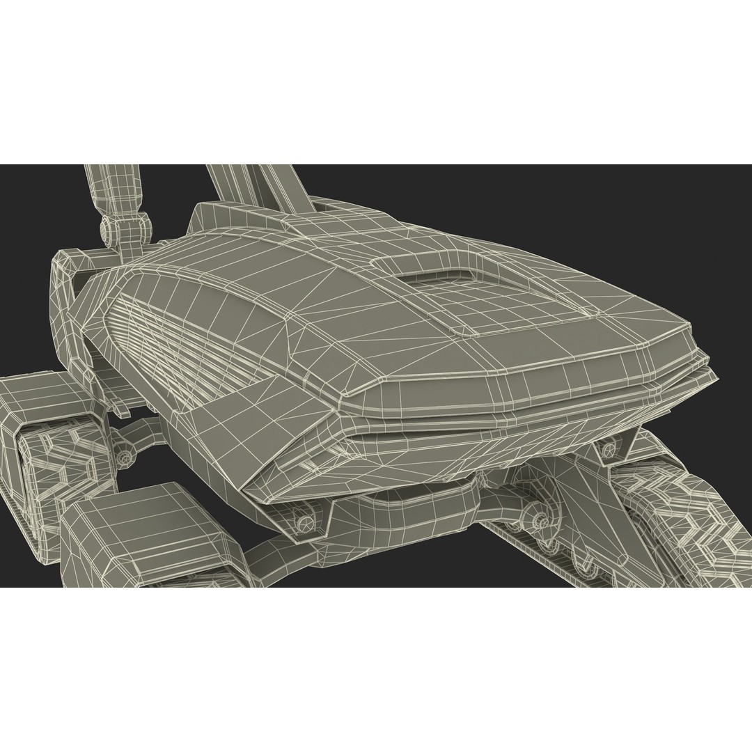 Excavator SciFi Concept 3D Model – Rigged Futuristic Vehicle, FBX - View 42