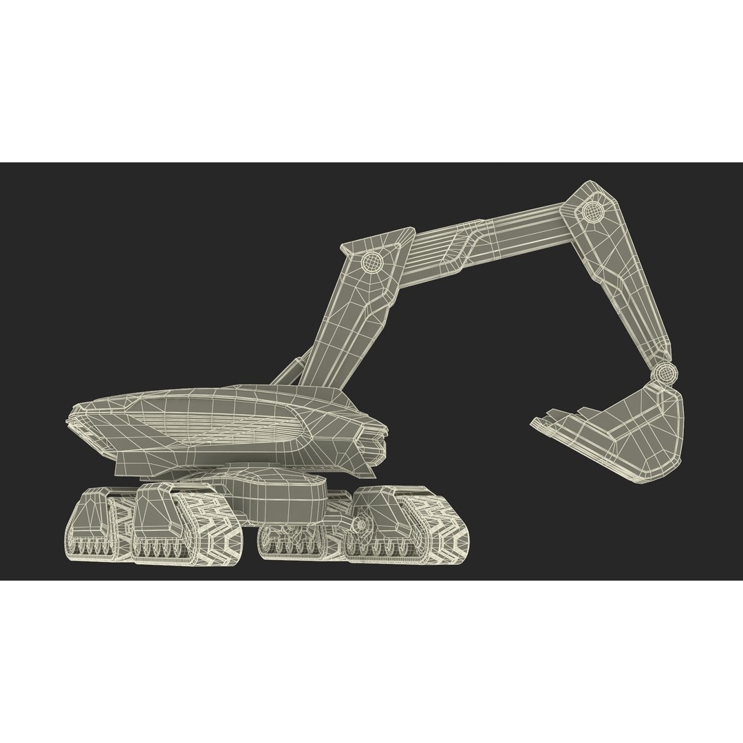 Excavator SciFi Concept 3D Model – Rigged Futuristic Vehicle, FBX - View 47