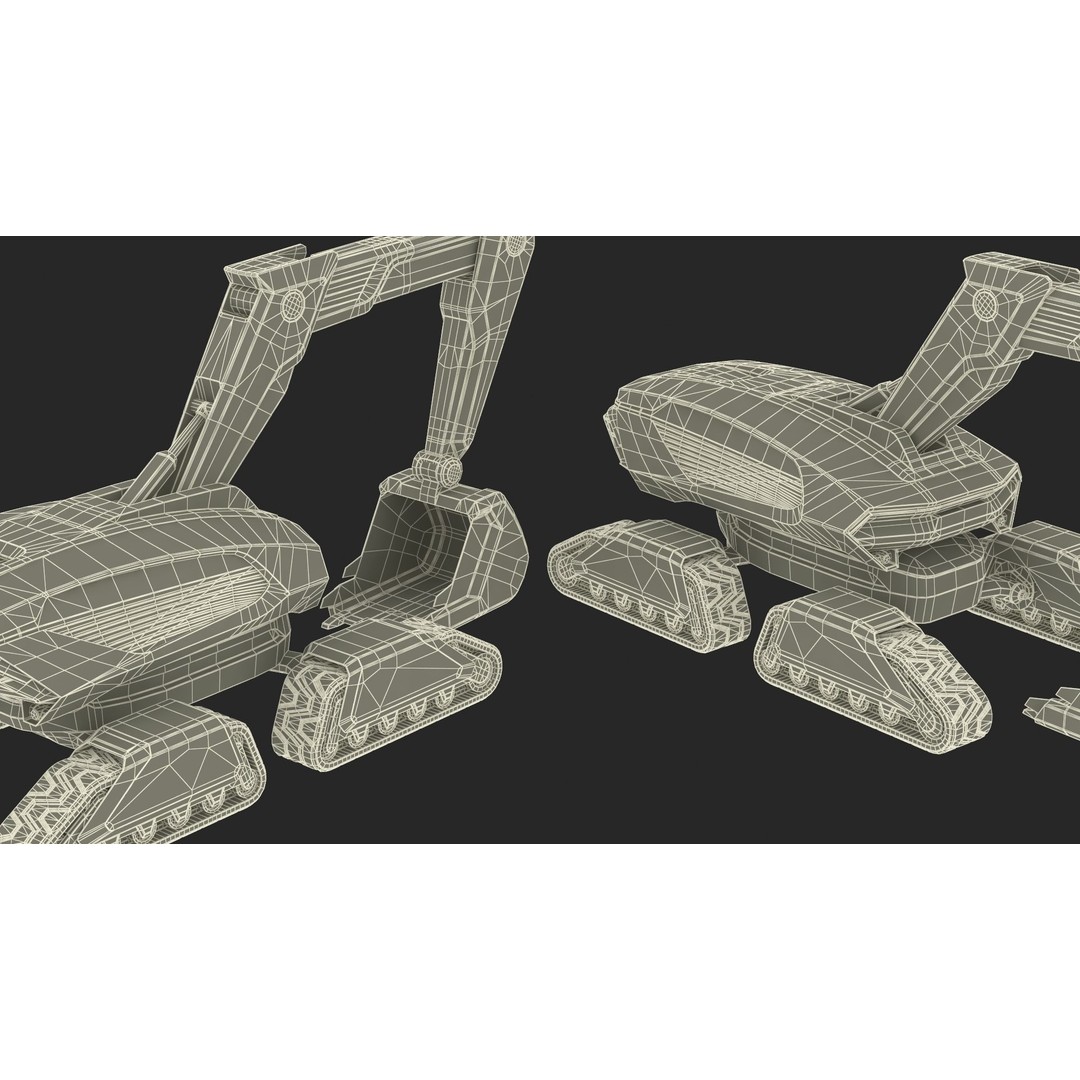 Excavator SciFi Concept 3D Model – Rigged Futuristic Vehicle, FBX - View 49