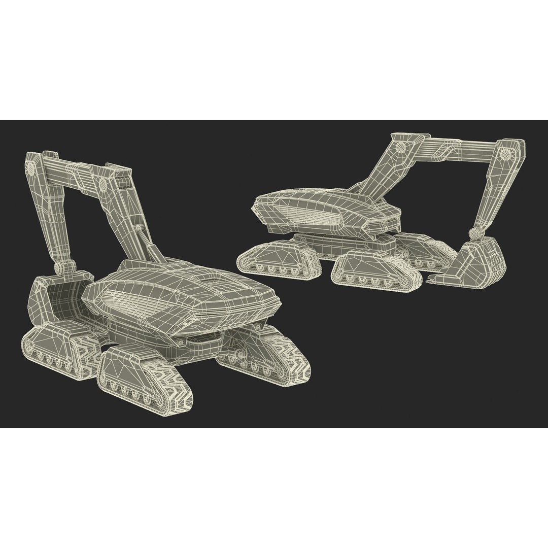 Excavator SciFi Concept 3D Model – Rigged Futuristic Vehicle, FBX - View 53