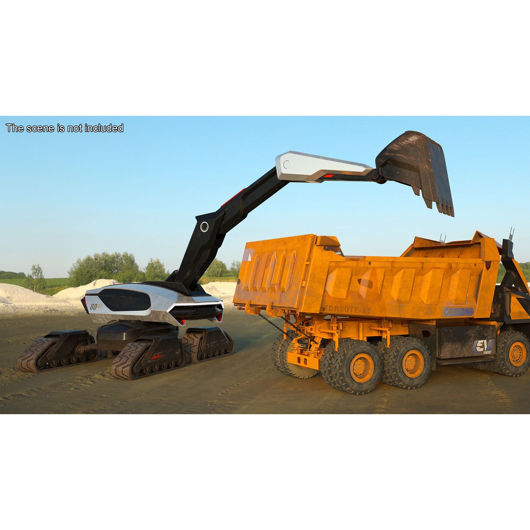 Excavator SciFi Concept 3D Model – Rigged Futuristic Vehicle, FBX - View 8