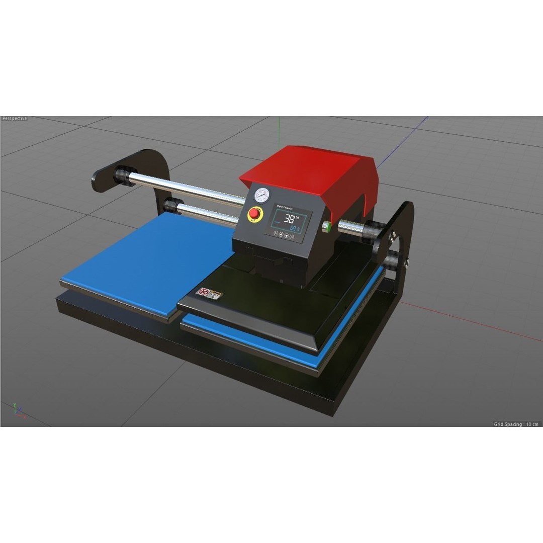 Double Bed Heat Press Machine 3D Model – Industrial Equipment, C4D, FBX, OBJ - View 10