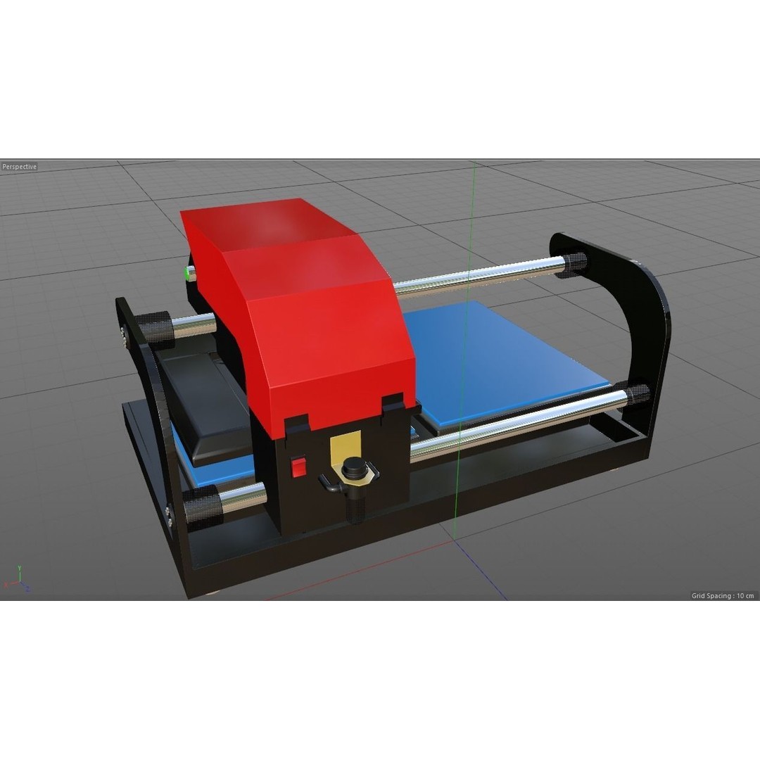 Double Bed Heat Press Machine 3D Model – Industrial Equipment, C4D, FBX, OBJ - View 11