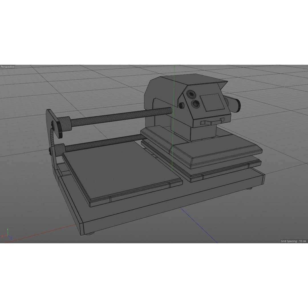 Double Bed Heat Press Machine 3D Model – Industrial Equipment, C4D, FBX, OBJ - View 12