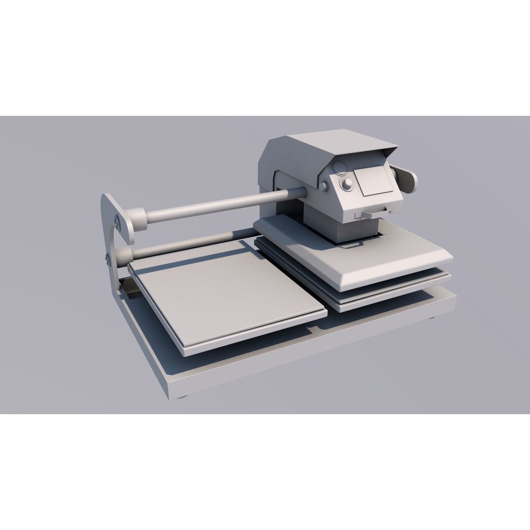 Double Bed Heat Press Machine 3D Model – Industrial Equipment, C4D, FBX, OBJ - View 14