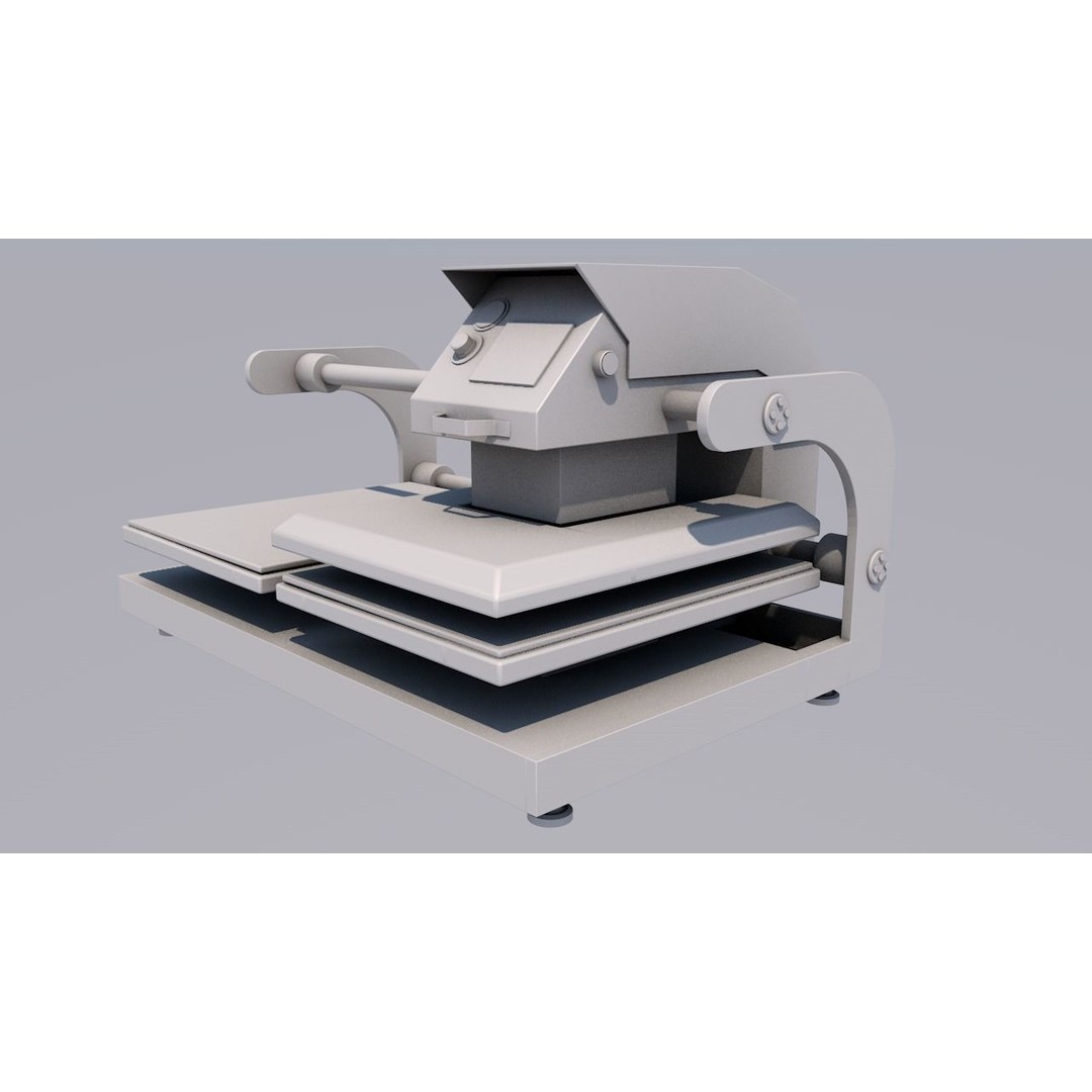 Double Bed Heat Press Machine 3D Model – Industrial Equipment, C4D, FBX, OBJ - View 15