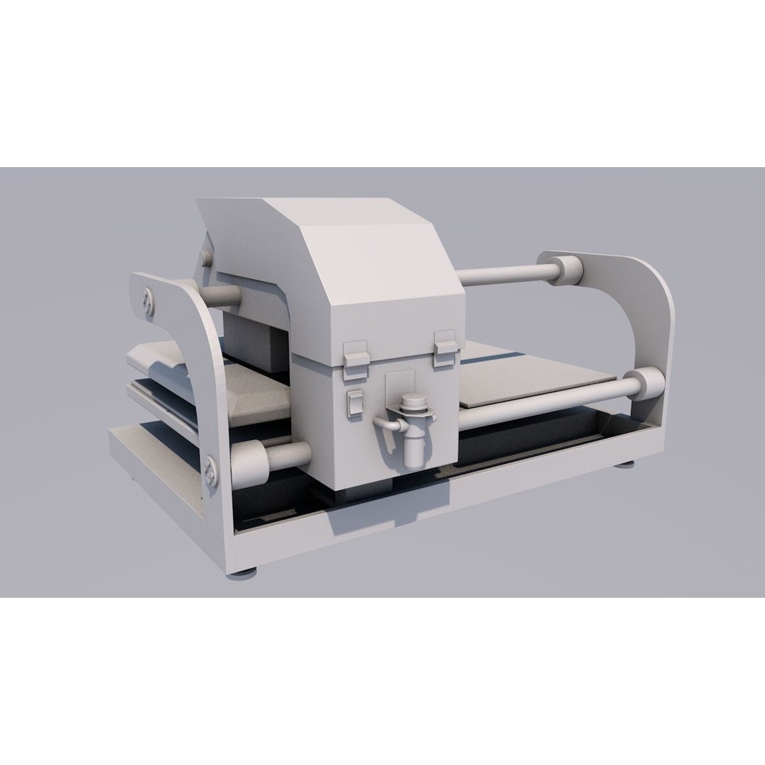 Double Bed Heat Press Machine 3D Model – Industrial Equipment, C4D, FBX, OBJ - View 16