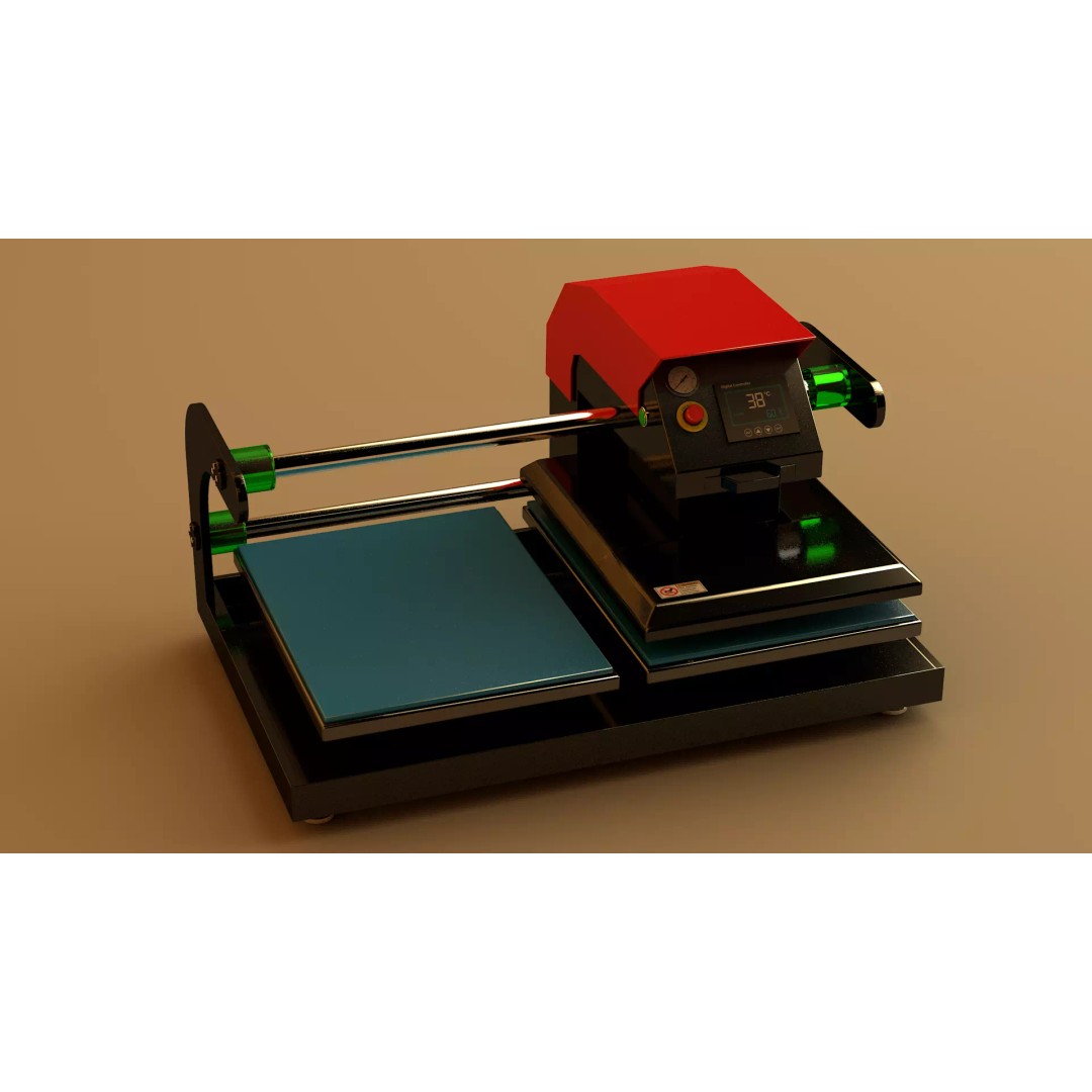 Double Bed Heat Press Machine 3D Model – Industrial Equipment, C4D, FBX, OBJ - View 2