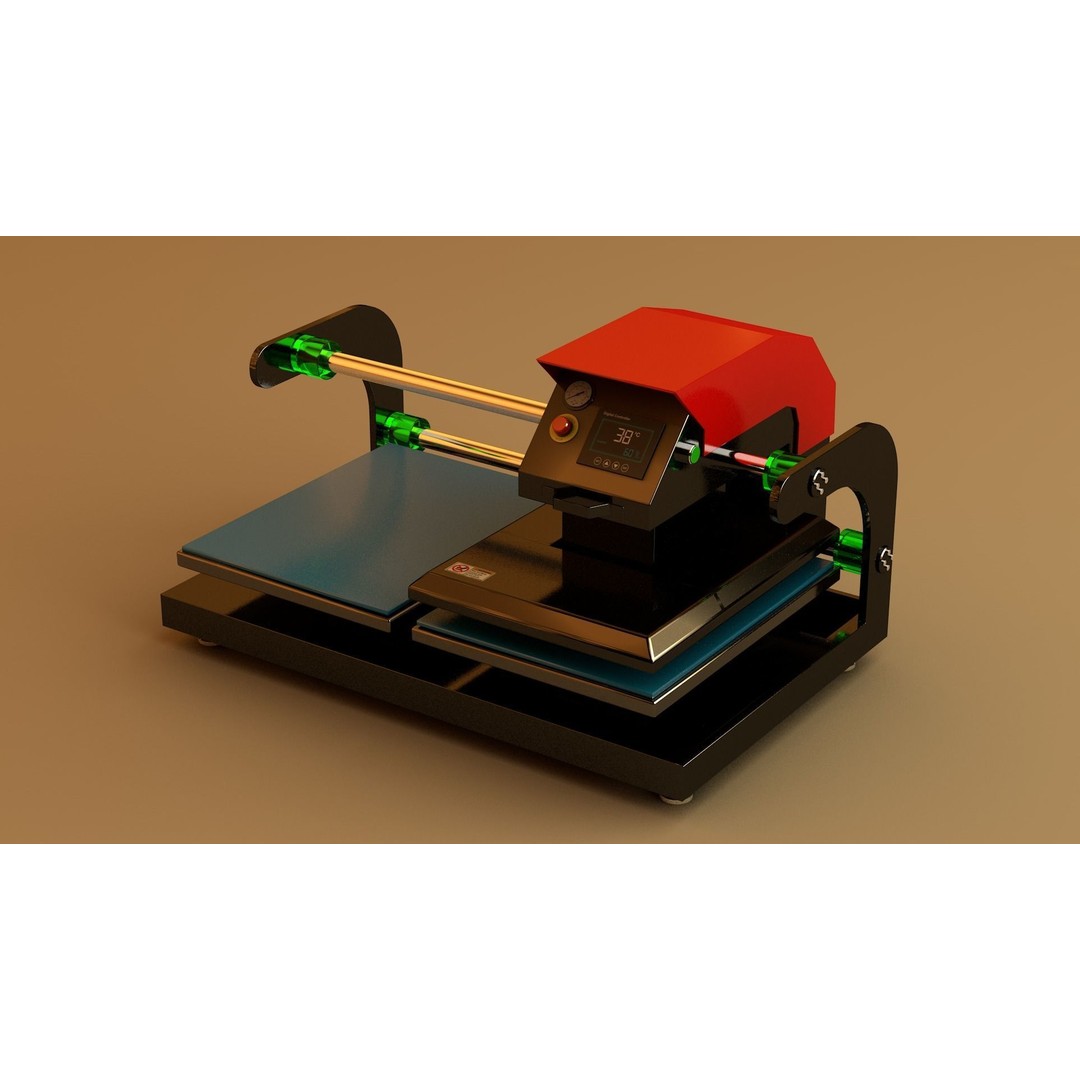 Double Bed Heat Press Machine 3D Model – Industrial Equipment, C4D, FBX, OBJ - View 3