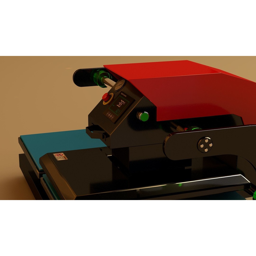 Double Bed Heat Press Machine 3D Model – Industrial Equipment, C4D, FBX, OBJ - View 4