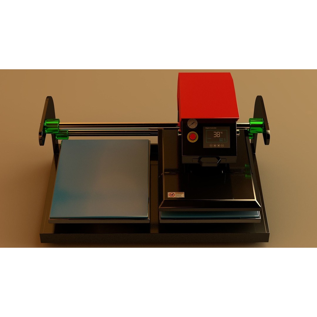 Double Bed Heat Press Machine 3D Model – Industrial Equipment, C4D, FBX, OBJ - View 5