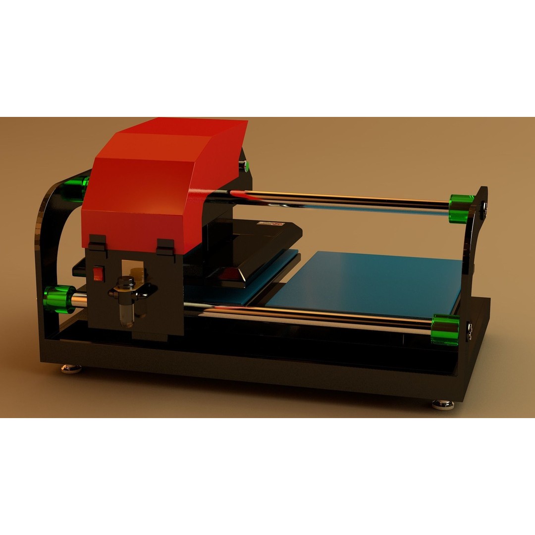 Double Bed Heat Press Machine 3D Model – Industrial Equipment, C4D, FBX, OBJ - View 7