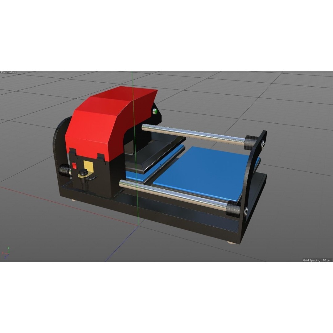 Double Bed Heat Press Machine 3D Model – Industrial Equipment, C4D, FBX, OBJ - View 8