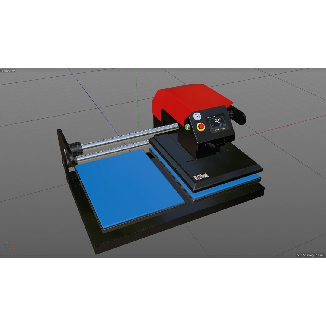 Double Bed Heat Press Machine 3D Model – Industrial Equipment, C4D, FBX, OBJ - View 9