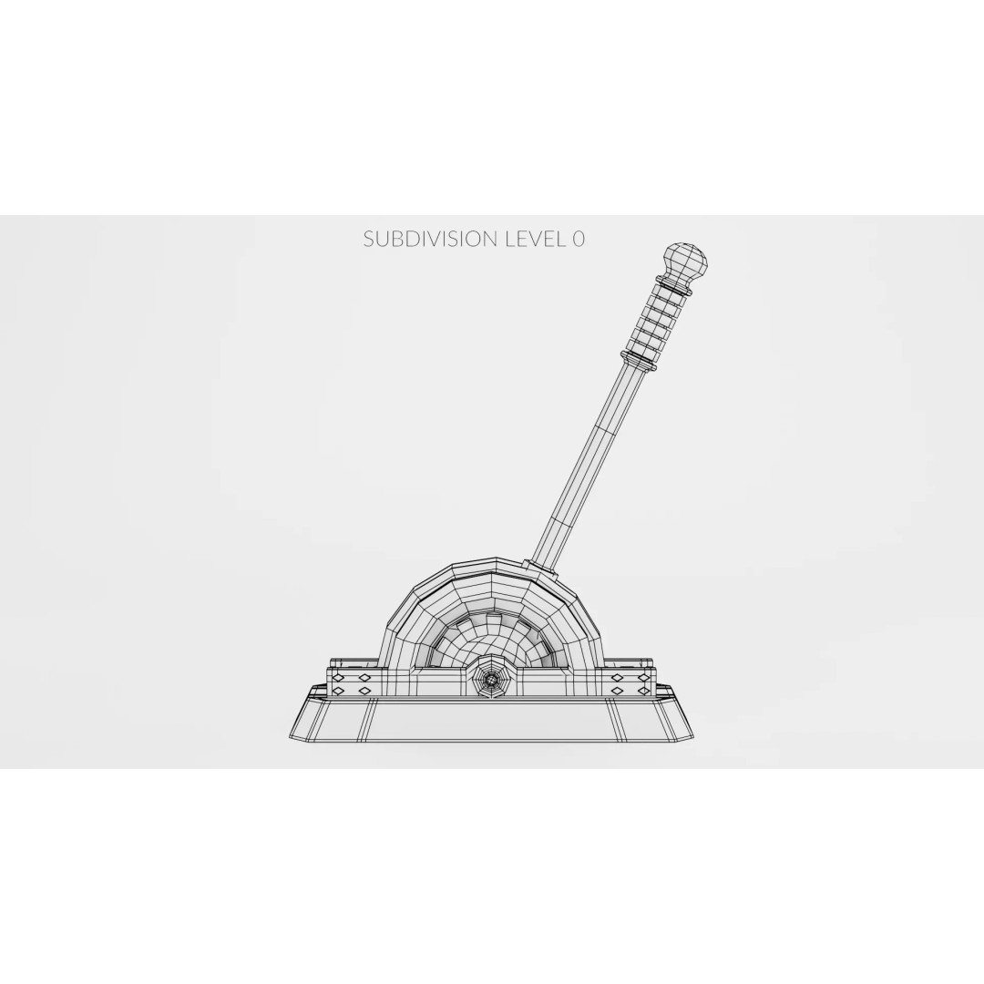 Rusty Lever 3D Model – Rigged Low-Poly Industrial Tool, Blender - View 11