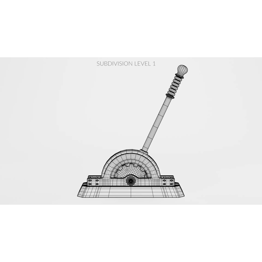 Rusty Lever 3D Model – Rigged Low-Poly Industrial Tool, Blender - View 12