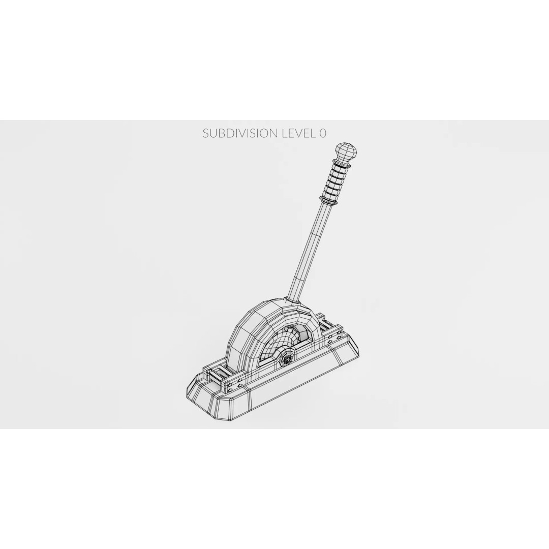 Rusty Lever 3D Model – Rigged Low-Poly Industrial Tool, Blender - View 13