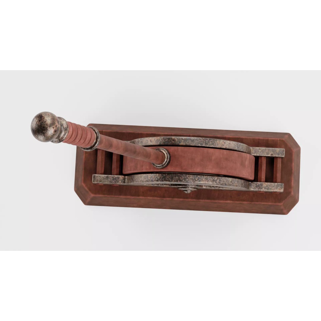 Rusty Lever 3D Model – Rigged Low-Poly Industrial Tool, Blender - View 9