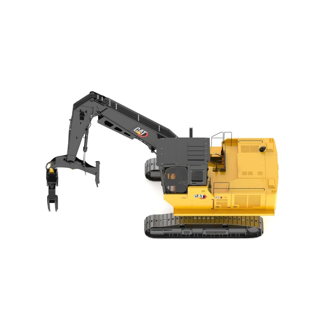 CAT FM568 Forest Log Loader 3D Model – High Poly Game Asset, FBX & OBJ - View 10