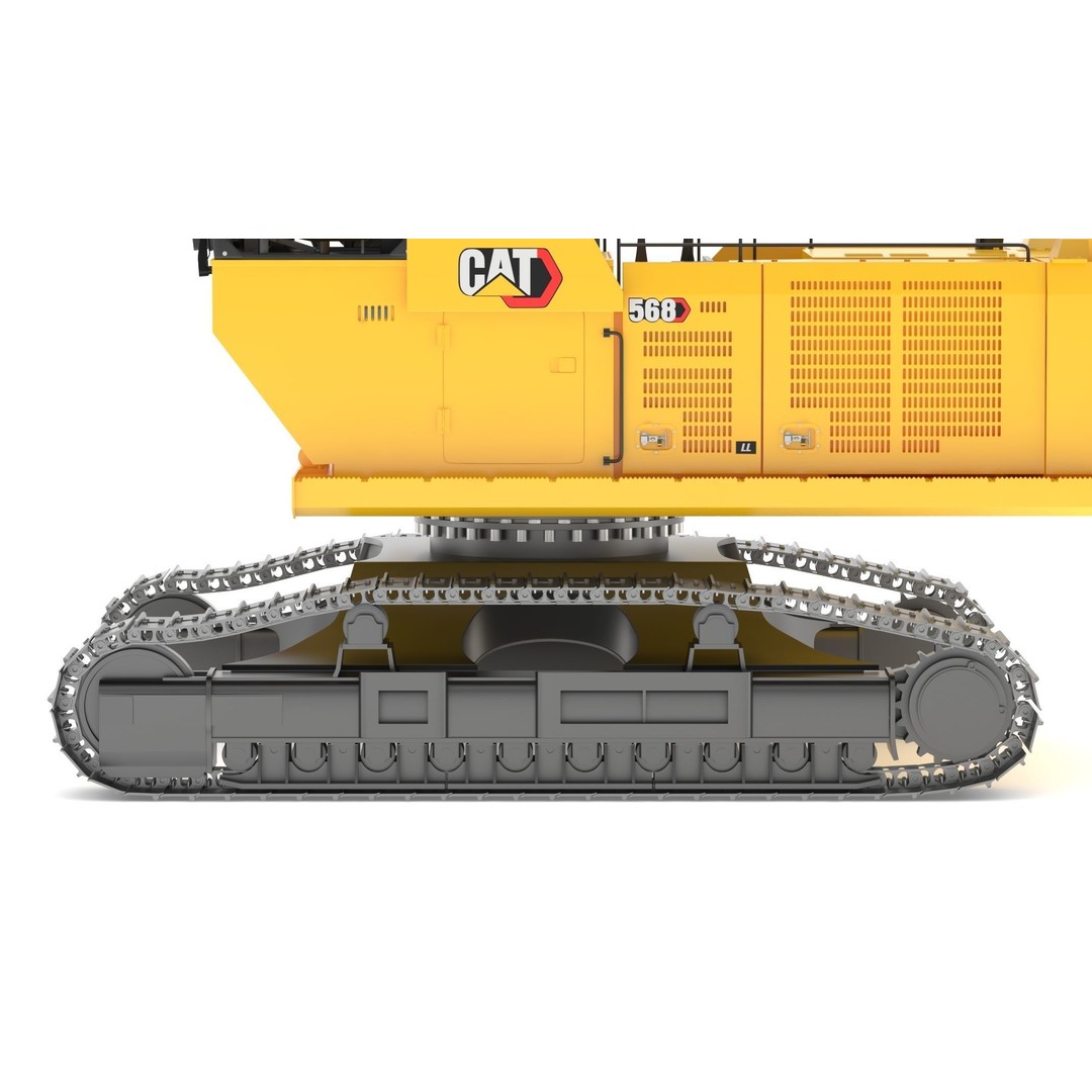 CAT FM568 Forest Log Loader 3D Model – High Poly Game Asset, FBX & OBJ - View 12