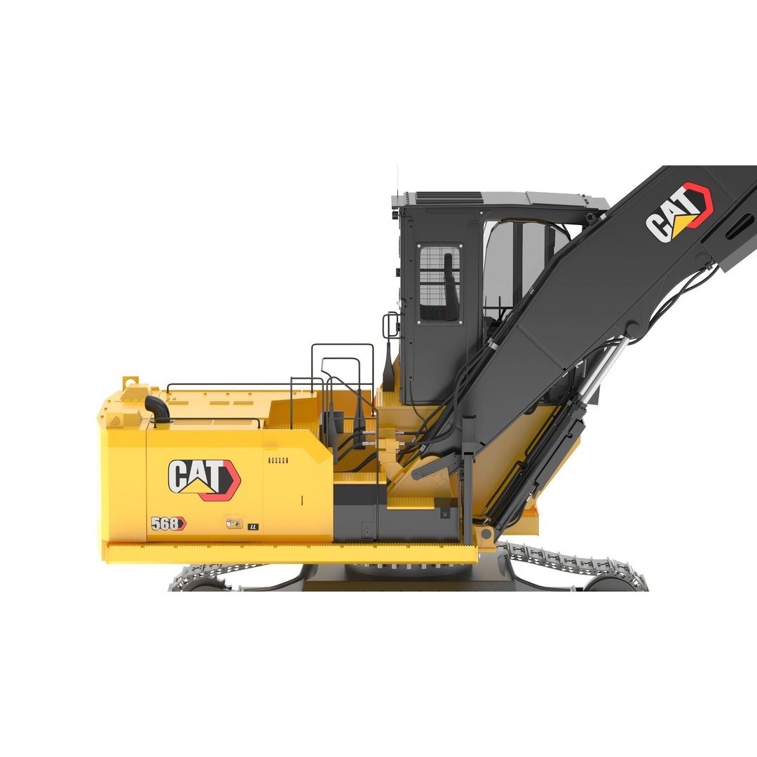 CAT FM568 Forest Log Loader 3D Model – High Poly Game Asset, FBX & OBJ - View 16