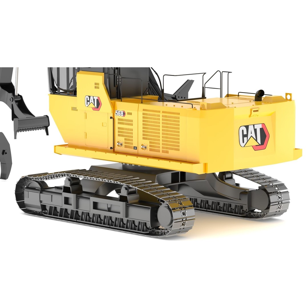 CAT FM568 Forest Log Loader 3D Model – High Poly Game Asset, FBX & OBJ - View 19