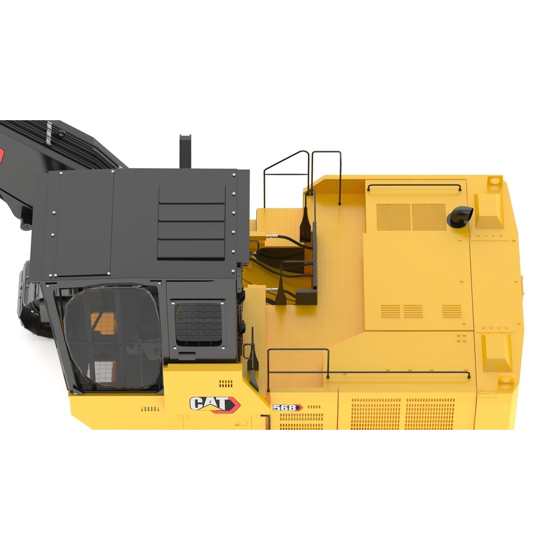 CAT FM568 Forest Log Loader 3D Model – High Poly Game Asset, FBX & OBJ - View 20