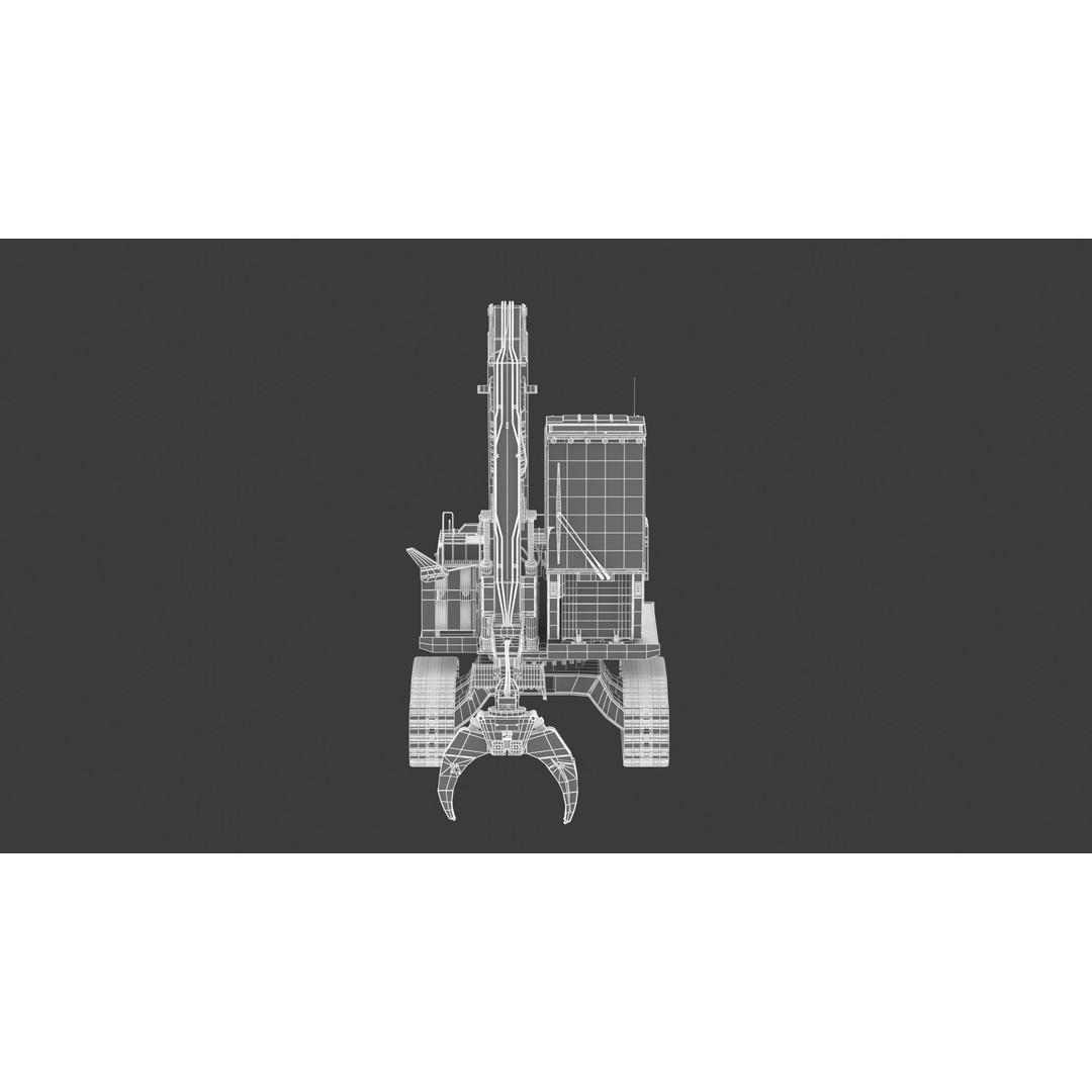 CAT FM568 Forest Log Loader 3D Model – High Poly Game Asset, FBX & OBJ - View 26