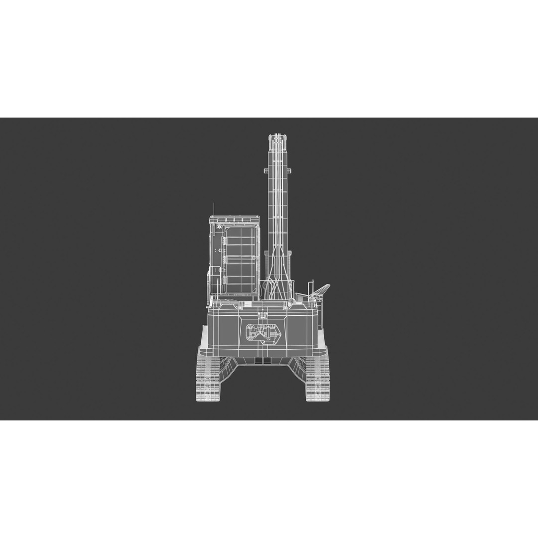 CAT FM568 Forest Log Loader 3D Model – High Poly Game Asset, FBX & OBJ - View 30