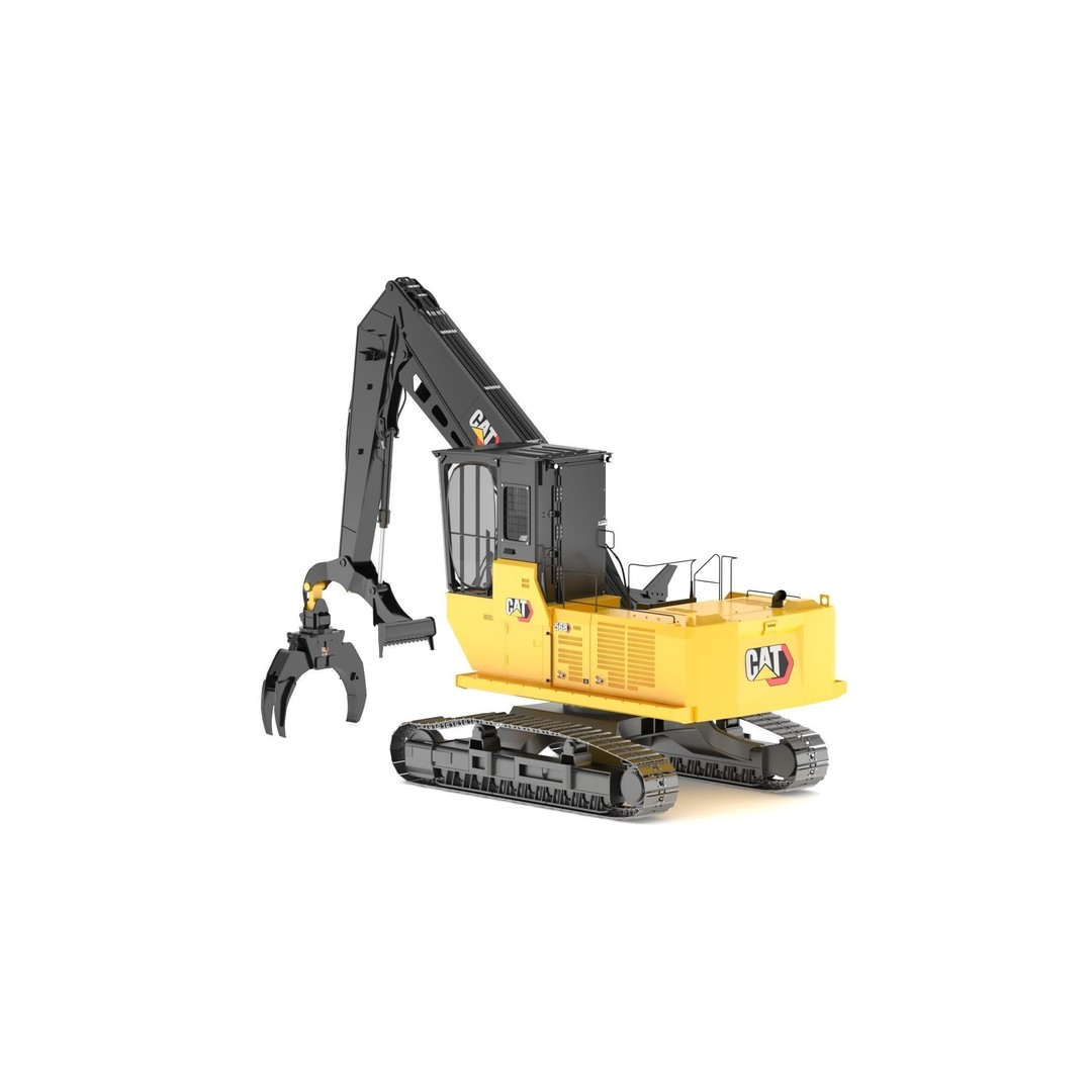 CAT FM568 Forest Log Loader 3D Model – High Poly Game Asset, FBX & OBJ - View 9