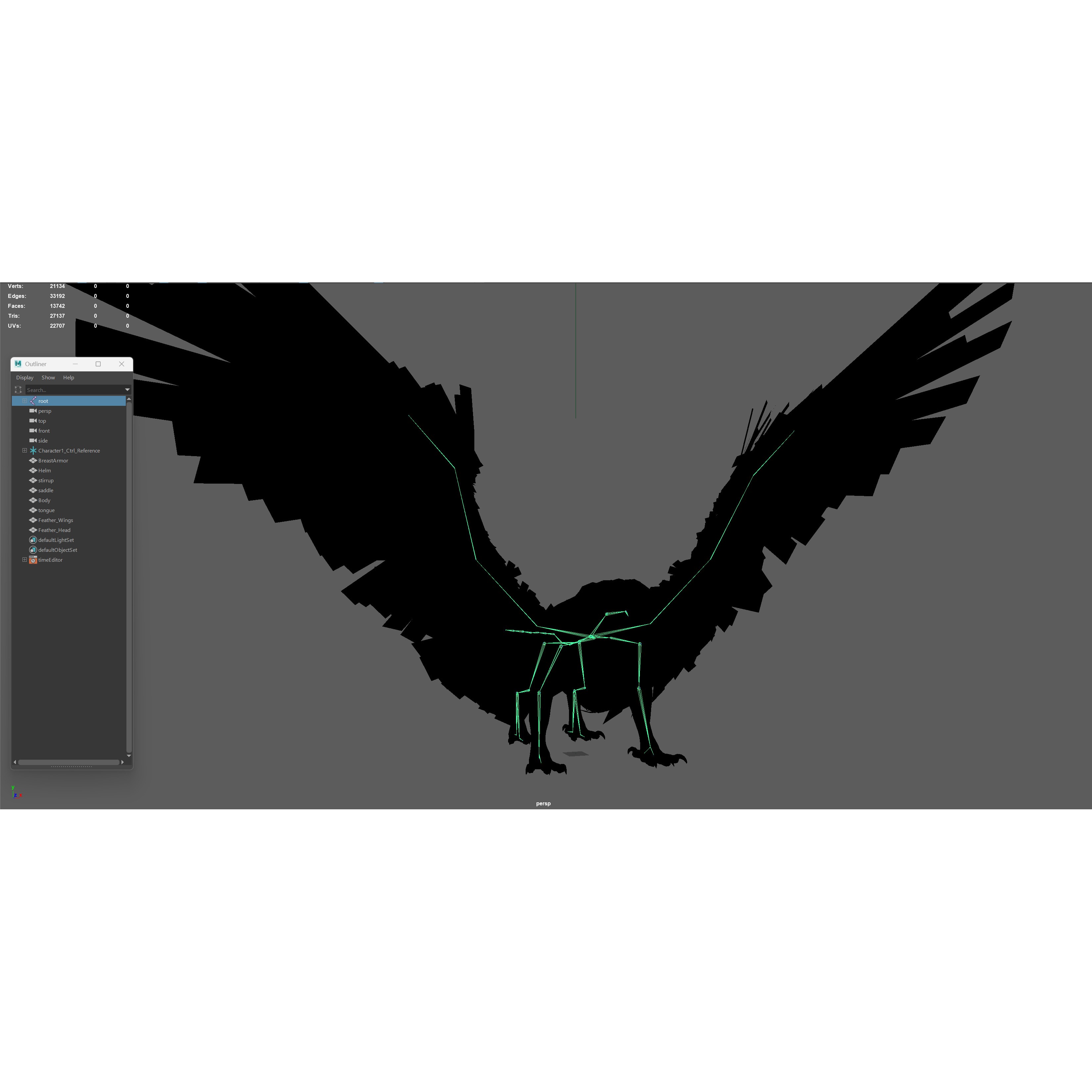 Griffon - Low-Poly Game-Ready 3D Model - View 34
