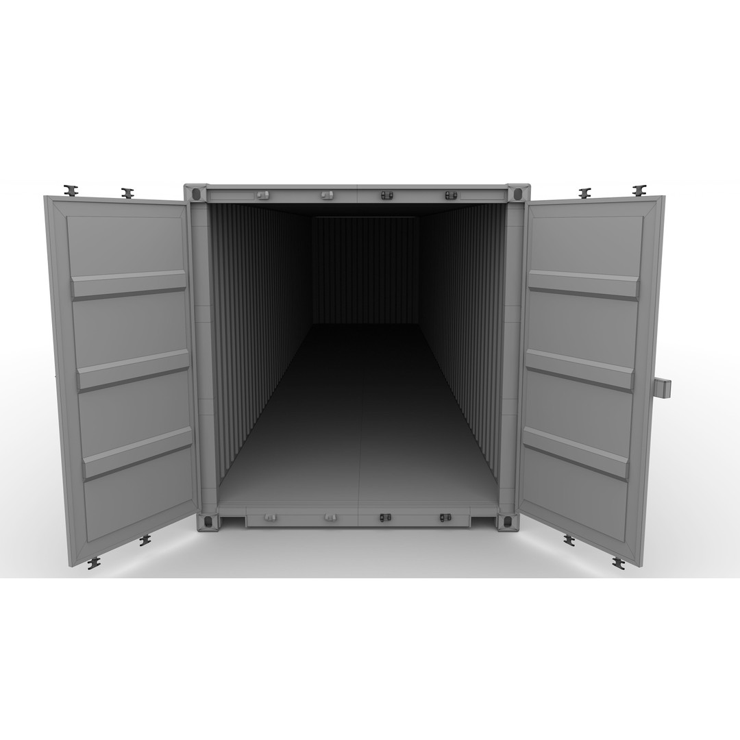 40ft Shipping Container 3D Model – PBR Textured, Game-Ready Formats