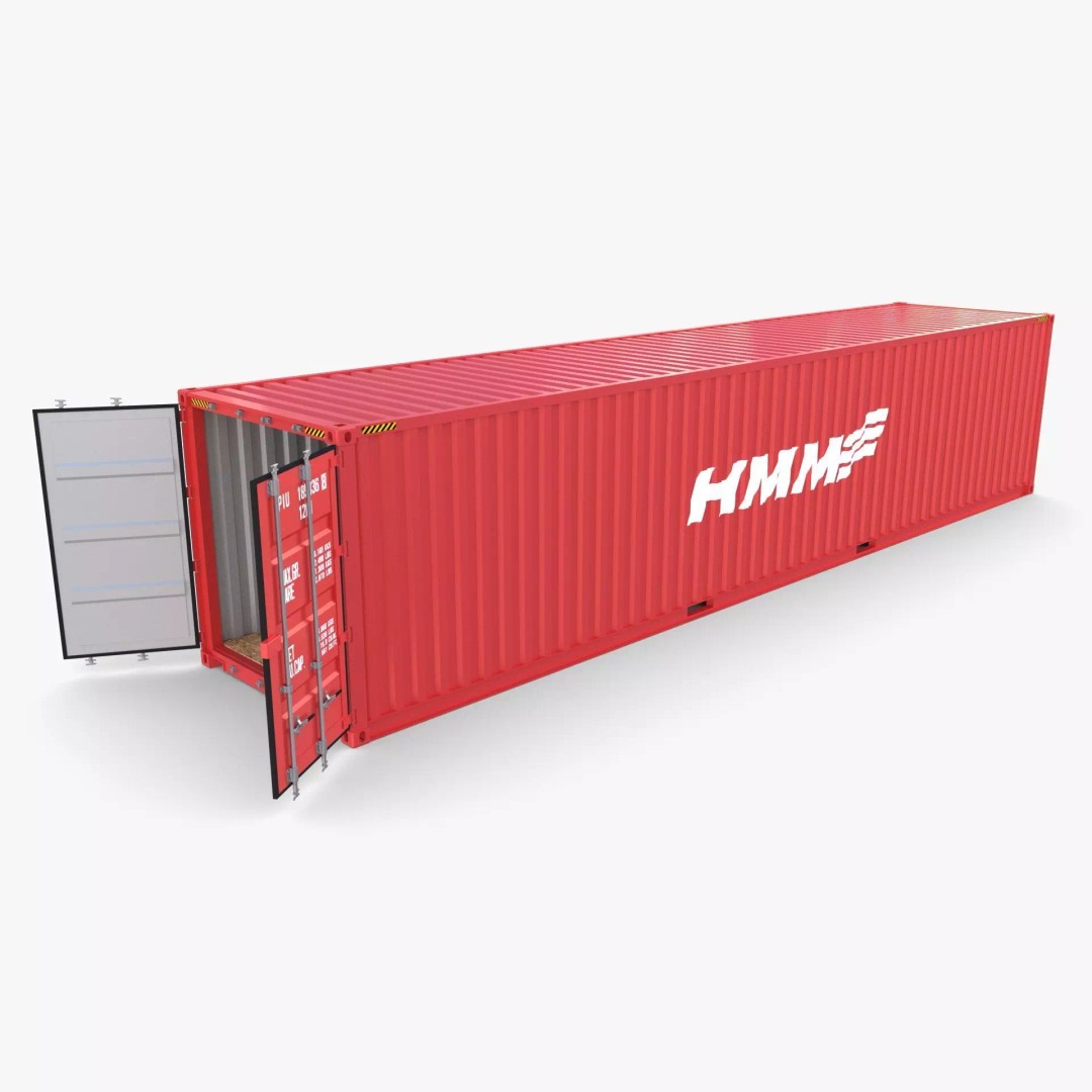 40ft Shipping Container 3D Model – PBR Textured, Game-Ready Formats - View 2
