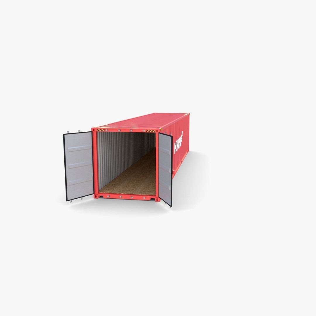40ft Shipping Container 3D Model – PBR Textured, Game-Ready Formats - View 3