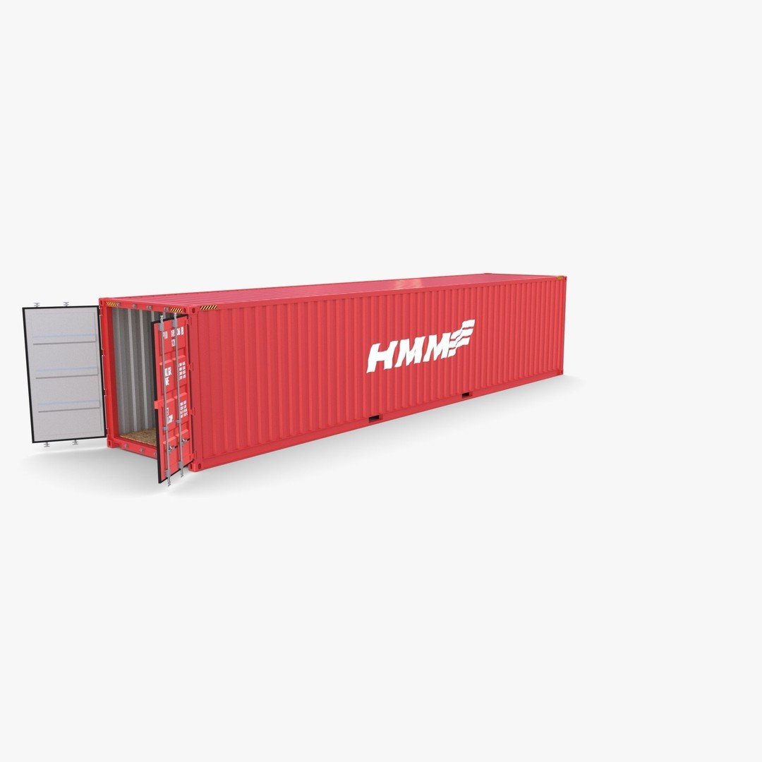 40ft Shipping Container 3D Model – PBR Textured, Game-Ready Formats - View 4