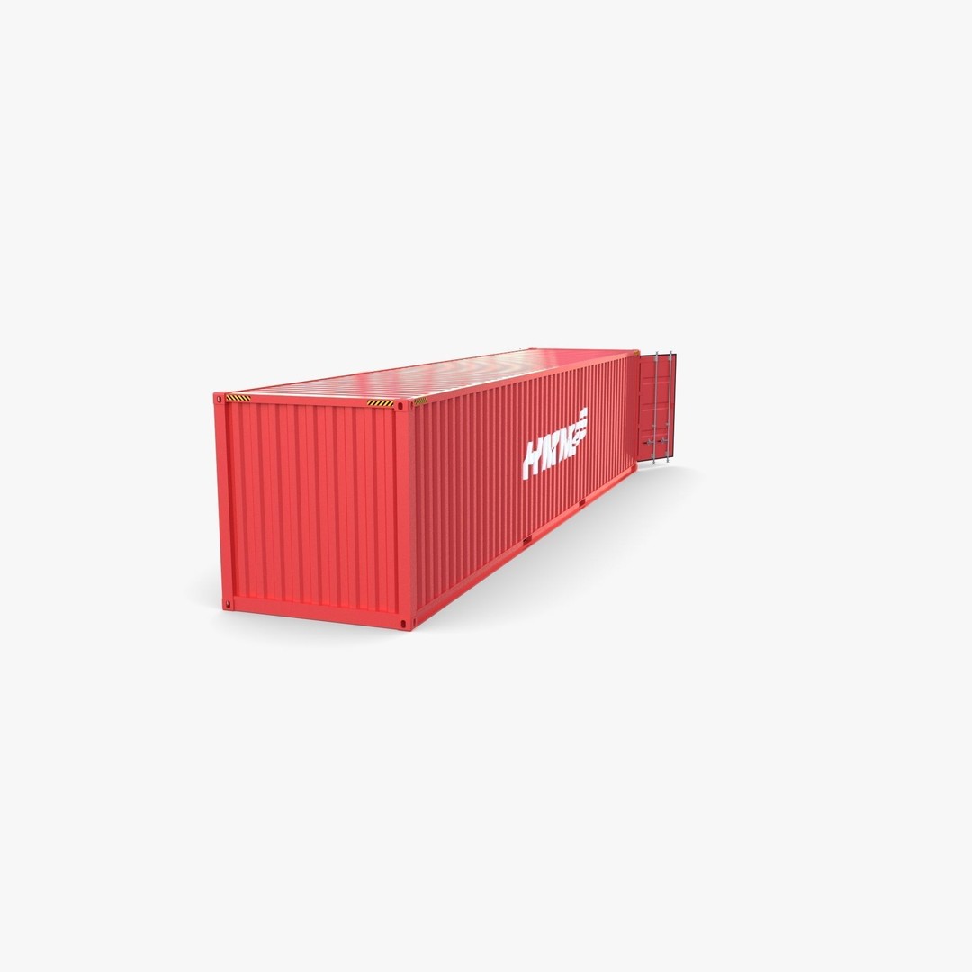 40ft Shipping Container 3D Model – PBR Textured, Game-Ready Formats - View 6