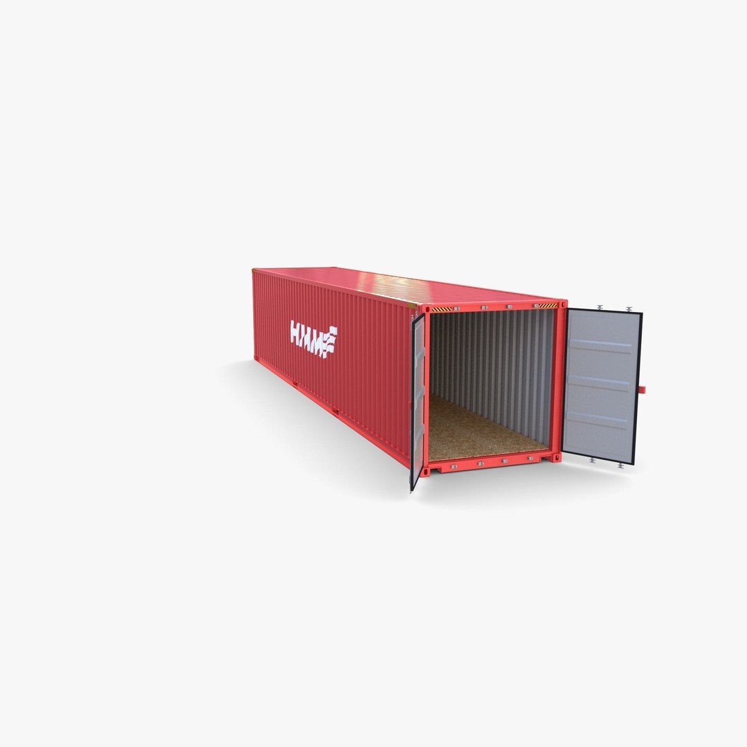 40ft Shipping Container 3D Model – PBR Textured, Game-Ready Formats - View 7