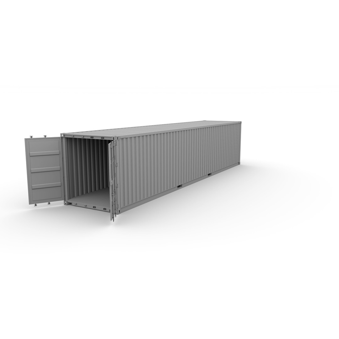 40ft Shipping Container 3D Model – PBR Textured, Game-Ready Formats - View 9