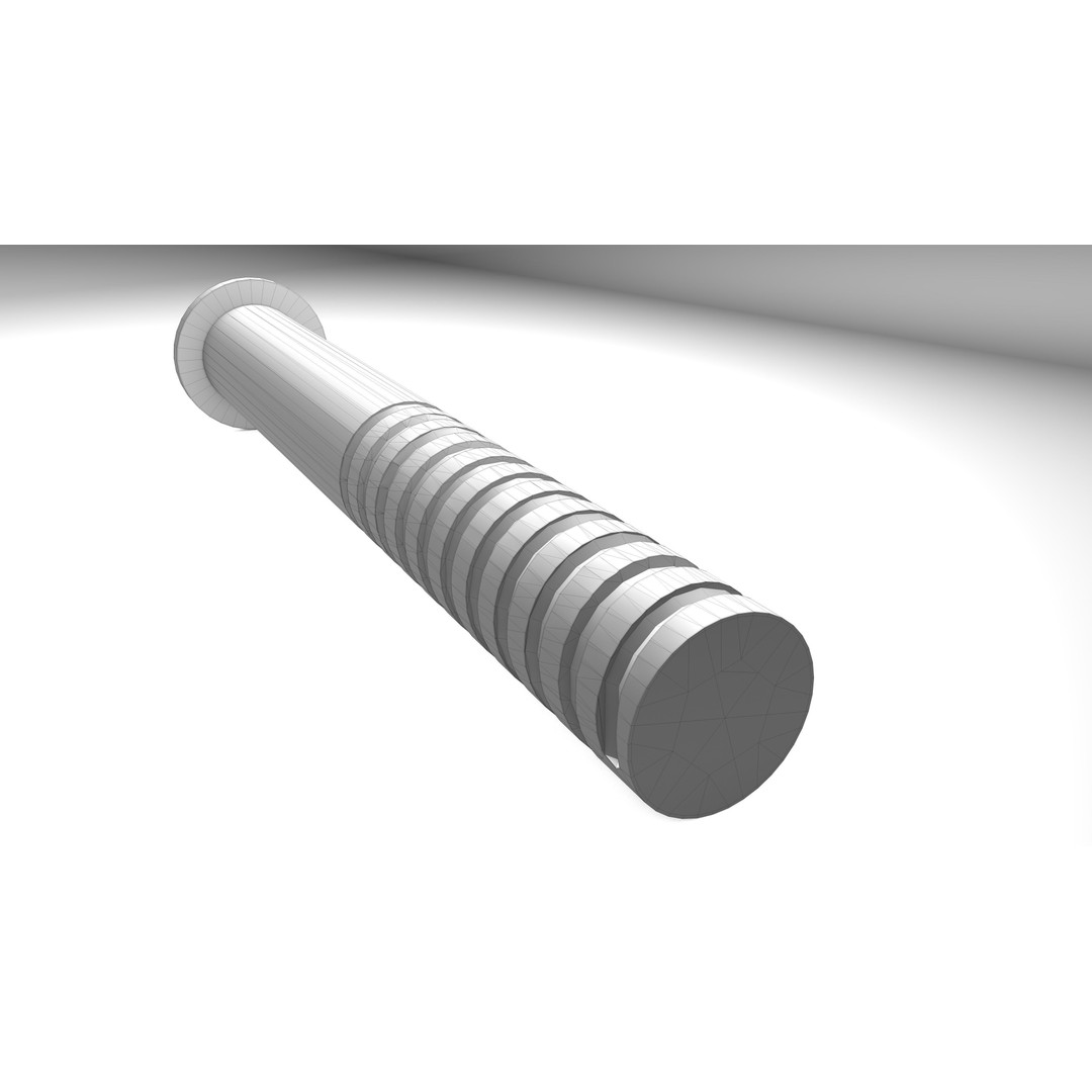 Flat Screw 3D Model – Low Poly Industrial Hardware, FBX & OBJ