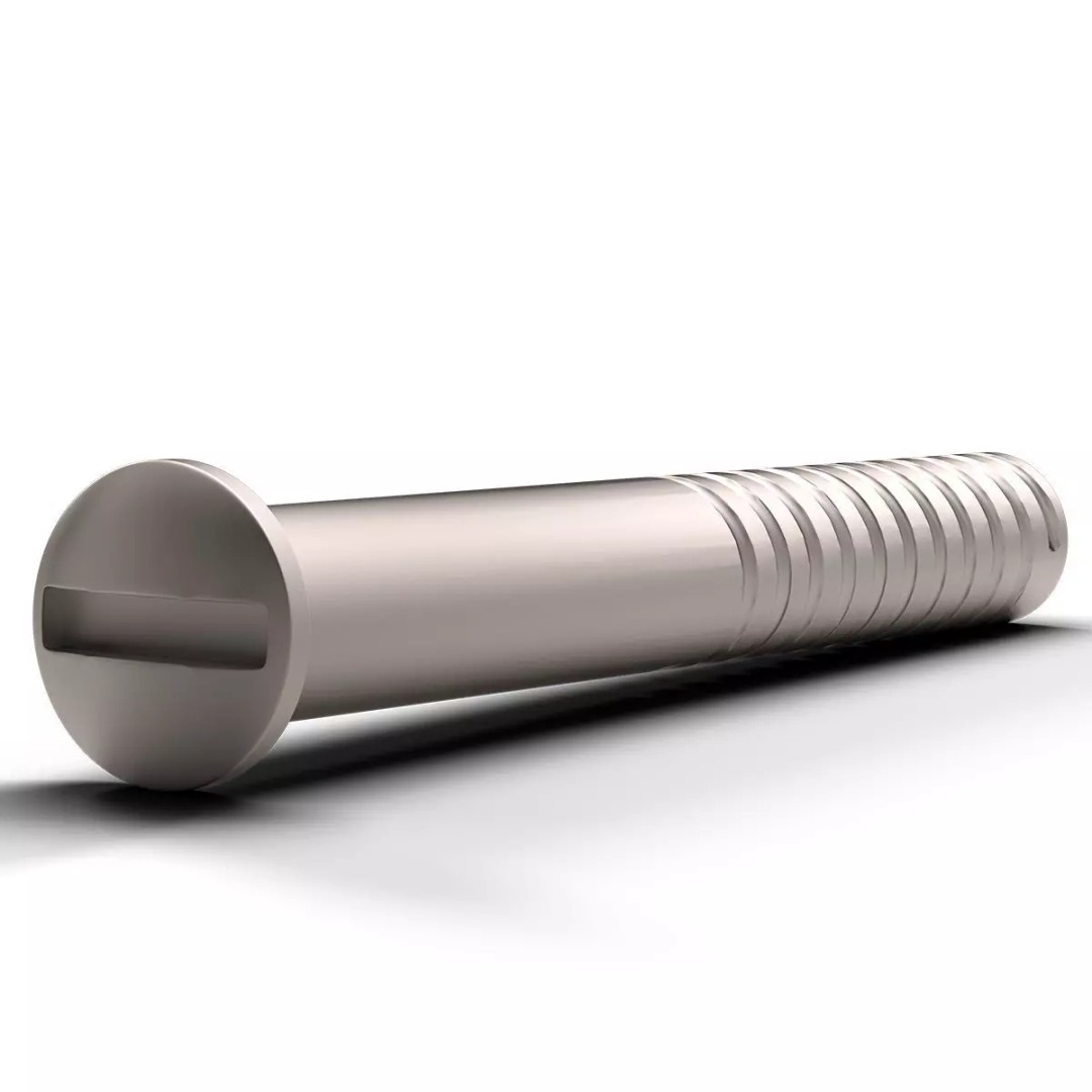 Flat Screw 3D Model – Low Poly Industrial Hardware, FBX & OBJ - View 2