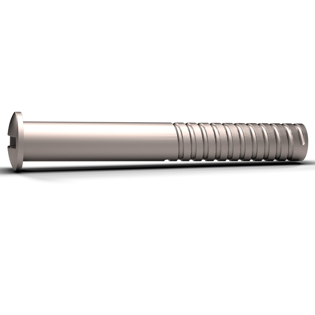Flat Screw 3D Model – Low Poly Industrial Hardware, FBX & OBJ - View 4