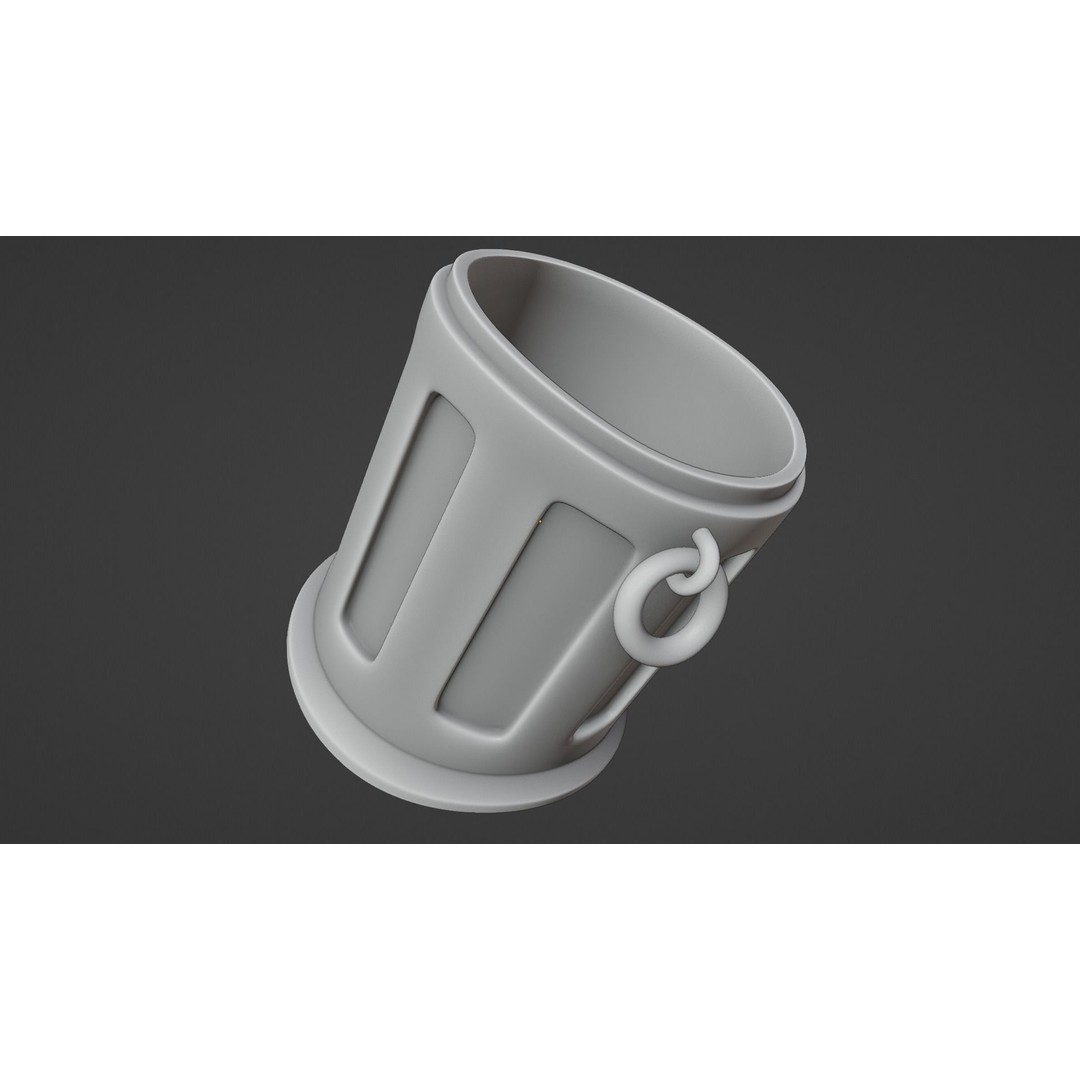 Realistic Metal Trash Can 3D Model – Game Ready Urban Prop, FBX, OBJ - View 13