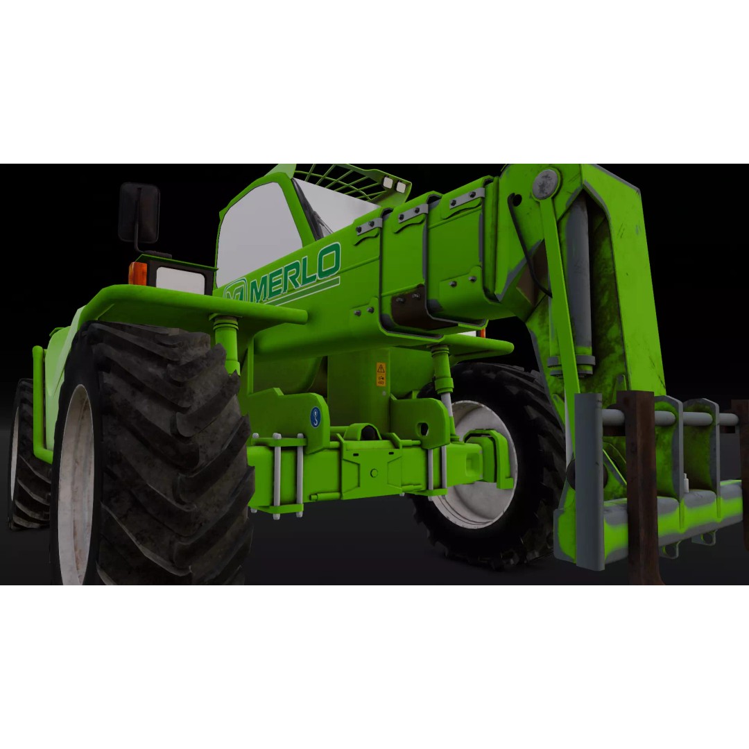 Loader Machine 3D Model – Low Poly PBR Asset for Games and Simulations - View 2