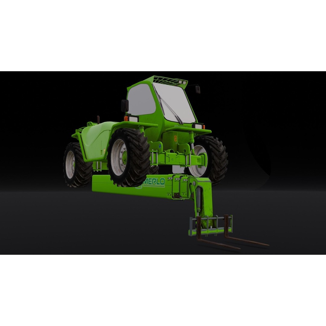 Loader Machine 3D Model – Low Poly PBR Asset for Games and Simulations - View 8